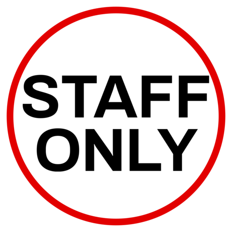 Round Red and Black Staff Only Public Notice Template